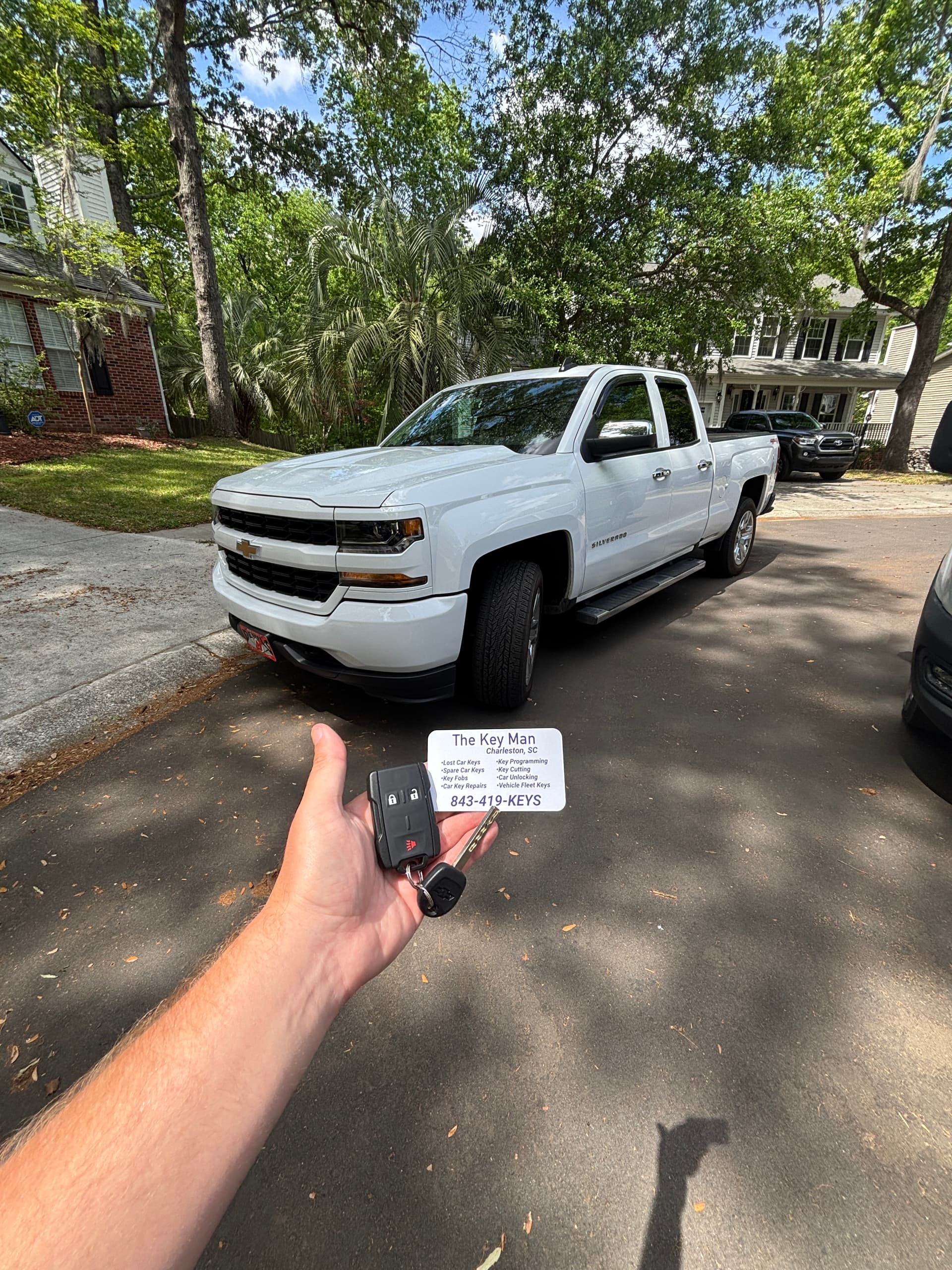 Chevrolet Silverado key replacement completed on site in Charleston SC