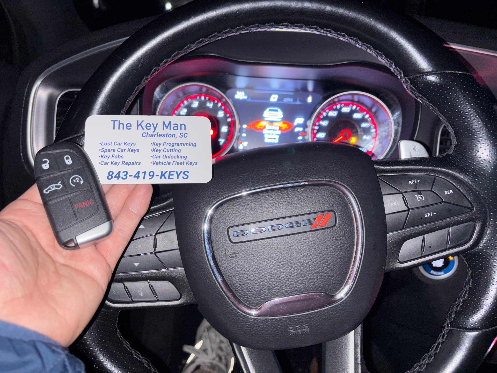 Dodge Charger key replacement completed on site in Charleston SC