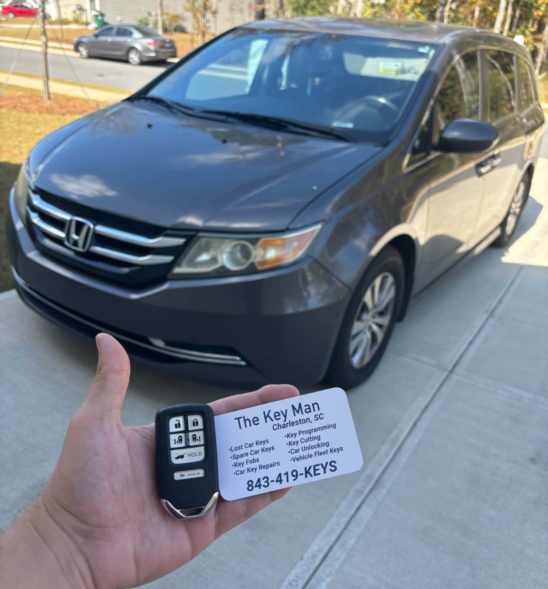 Honda Odyssey key replacement completed on site in Charleston SC