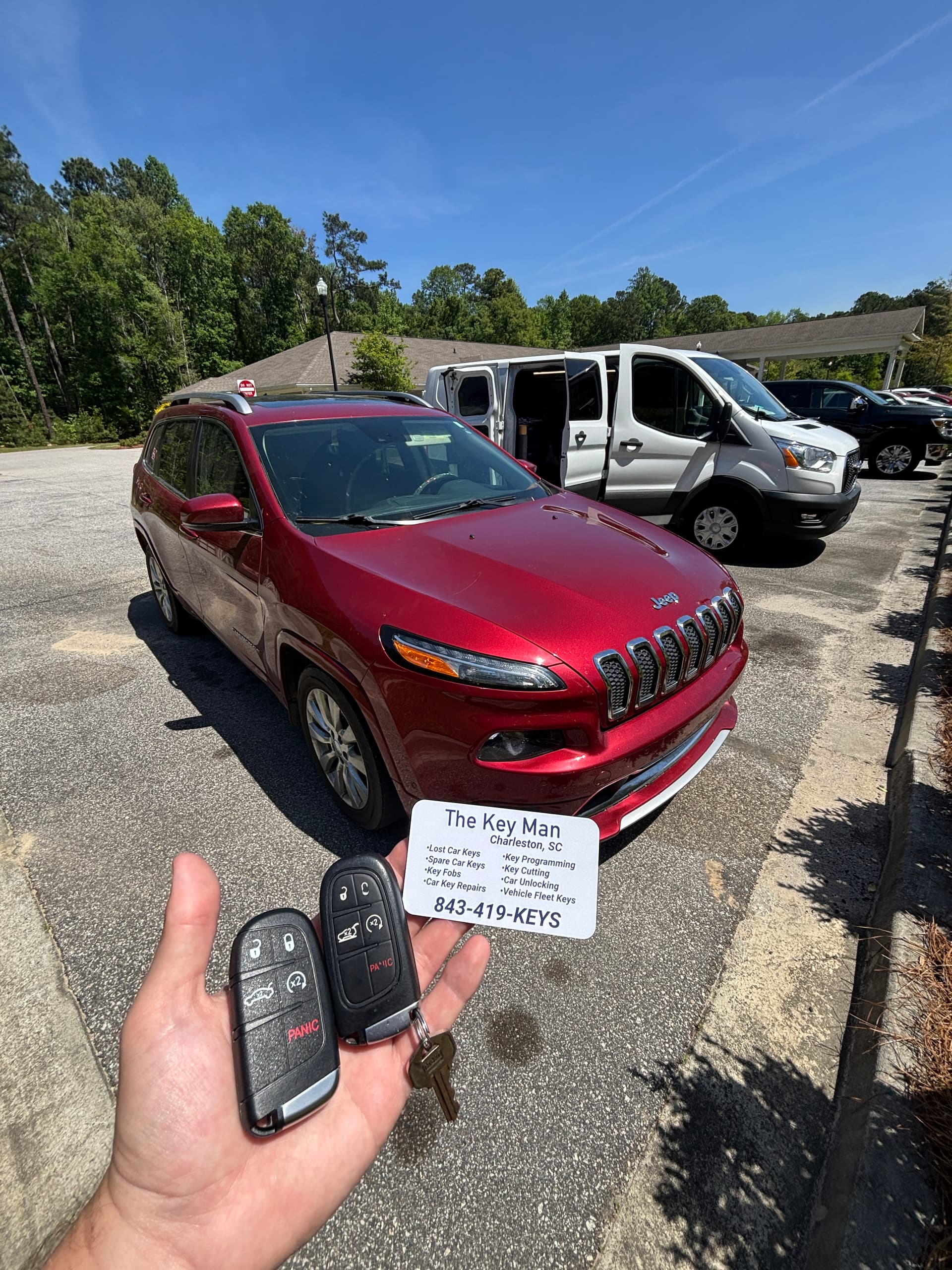Jeep Cherokee key replacement completed on site in Charleston SC